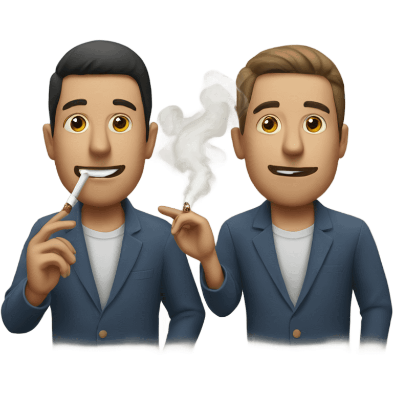 Two guys smoking a pre roll emoji