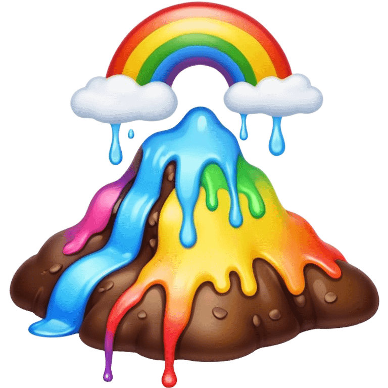 melted rainbow poop landscape  emoji