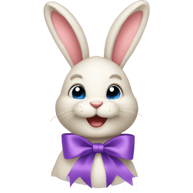 Easter bunny with ribbon emoji