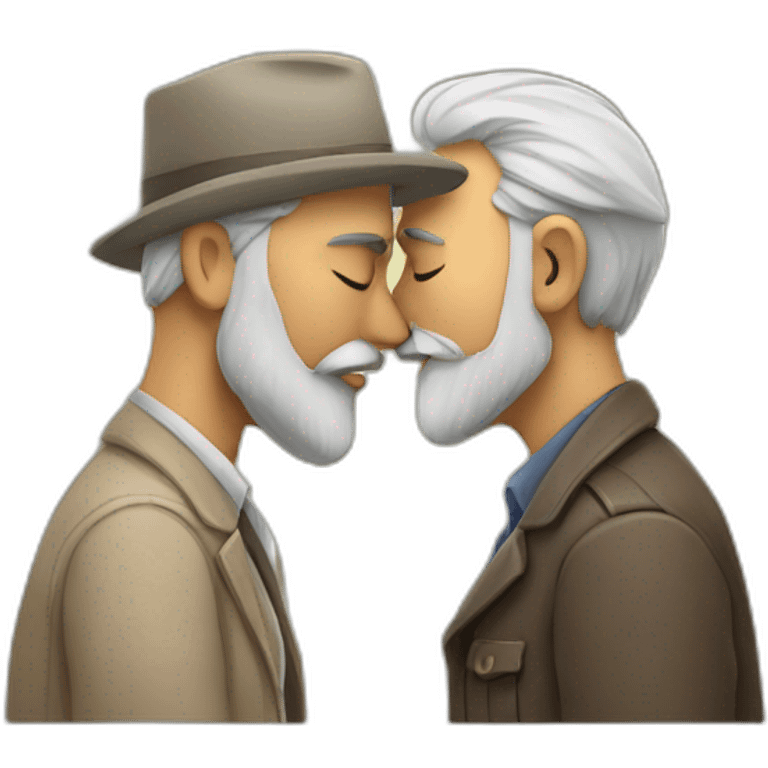 older India bearded detective  kissing older  bearded detective  emoji