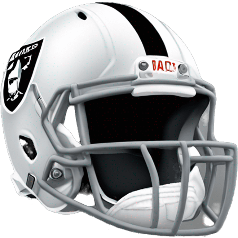 man wearing oakland raiders nfl football helmet and jersey emoji