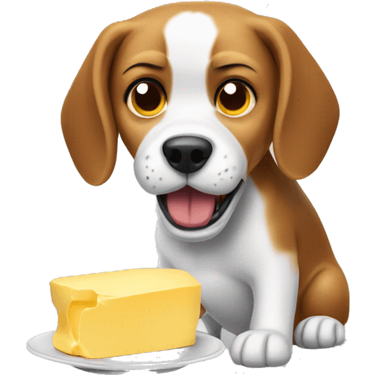 angry beagle eating butter emoji