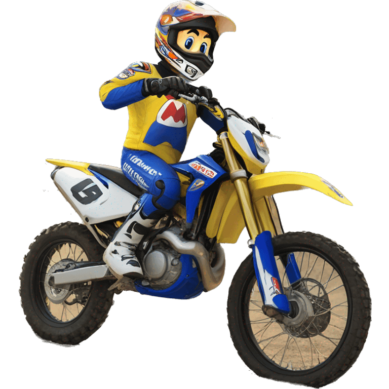 Mario sur une moto Yamaha 125yz emoji