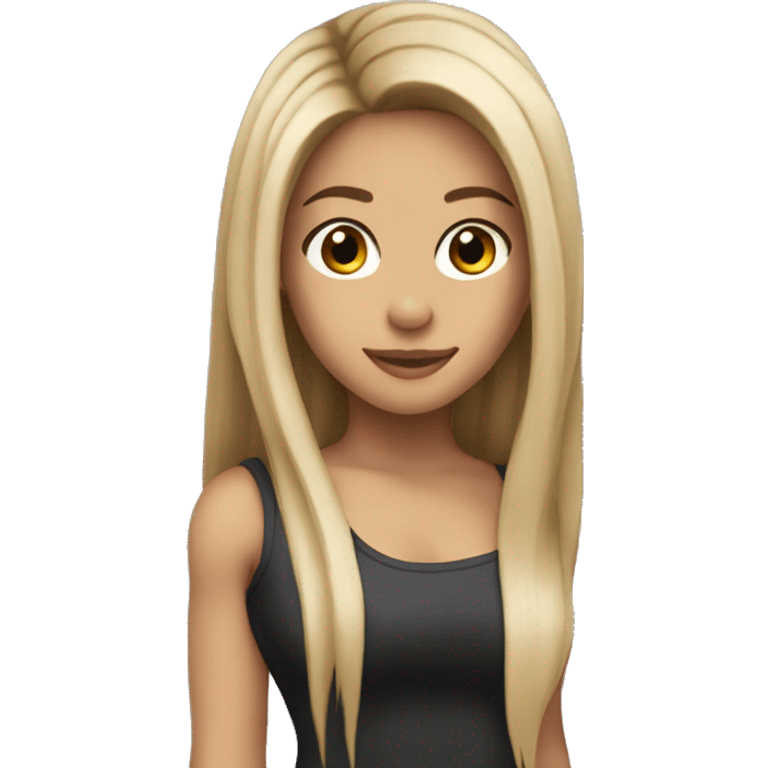 shakira dark brown straight hair emoji