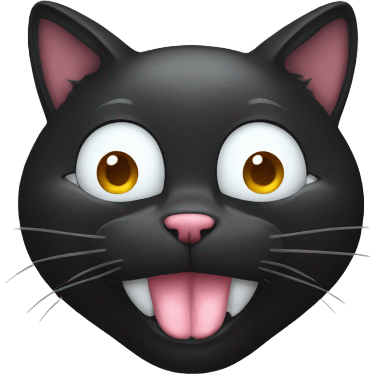 Black cat licking its paws  emoji