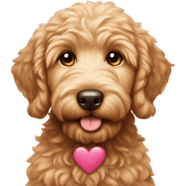 Golden doodle puppy with heart eyes  emoji