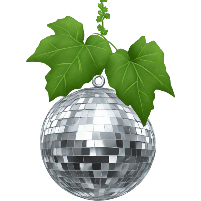 DISCO BALL WITH IVY LEAVES HANGING silver emoji