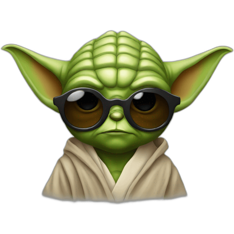 Yoda with sunglasses emoji