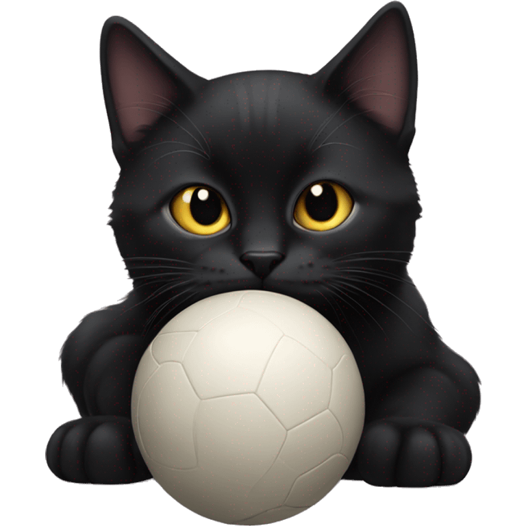 black cat with a ball emoji