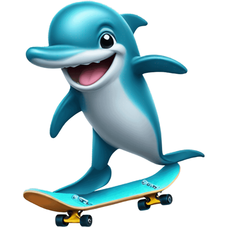 dolphin skateboarding  emoji