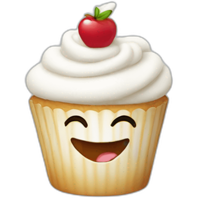 Happy white cupcake emoji