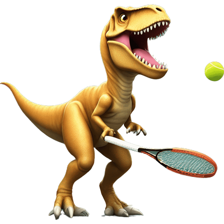 t rex playing tennis emoji