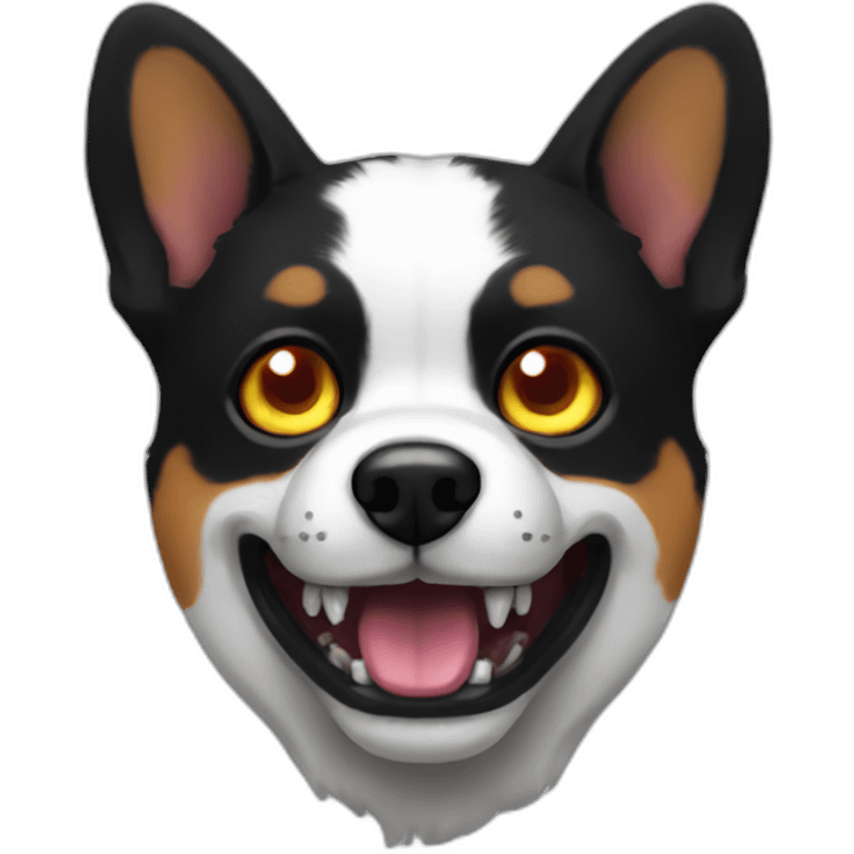 Black corgi zombie emoji