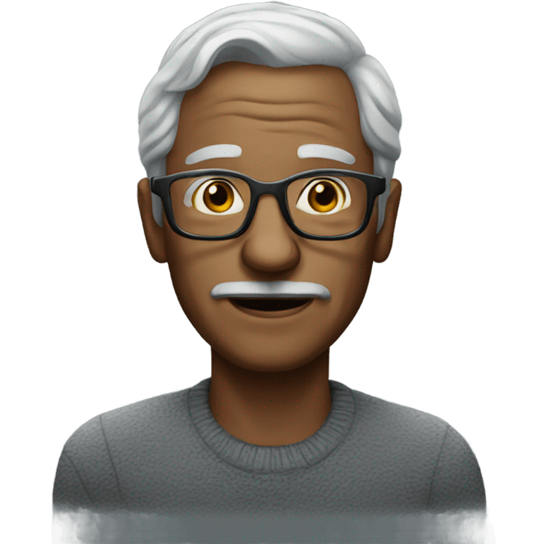 old man with glasses and grey hair emoji