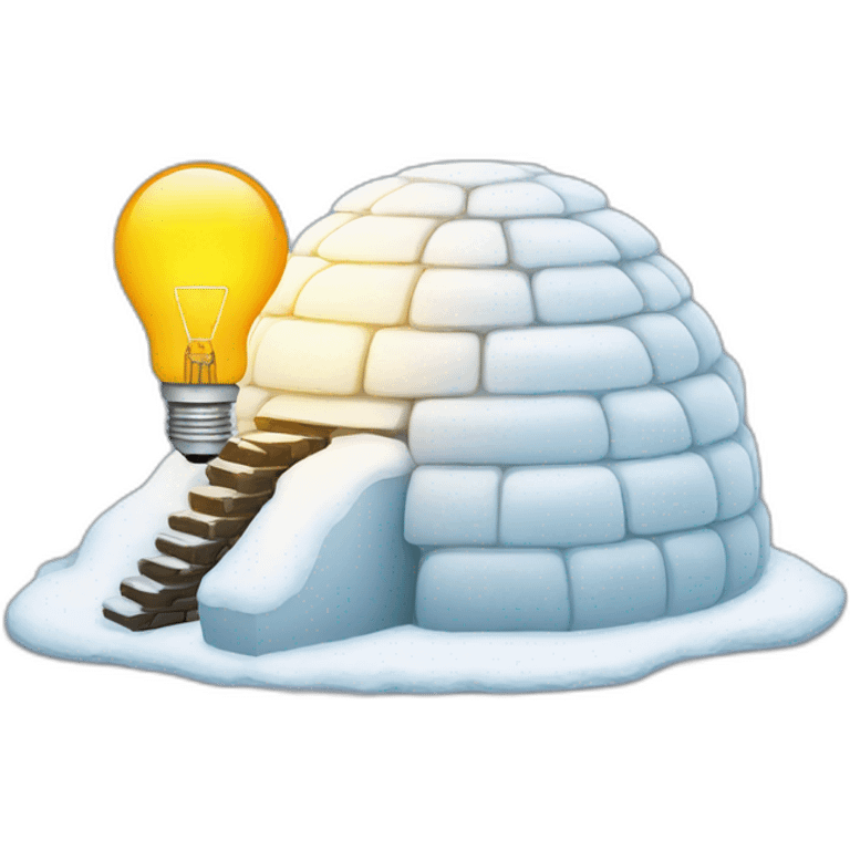 igloo with big idea bulb  emoji