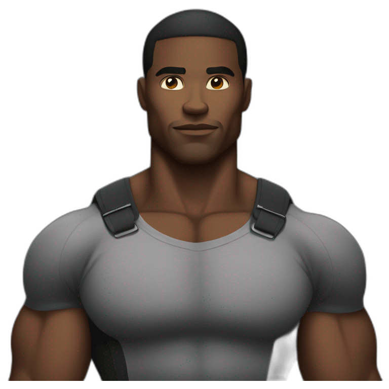 muscular strong black man emoji