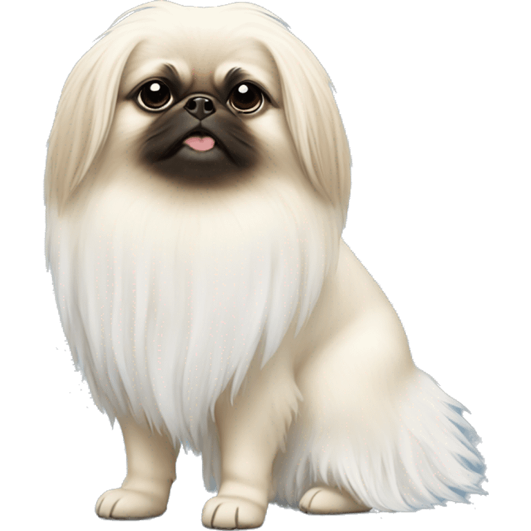 White Pekingese wearing tutu emoji