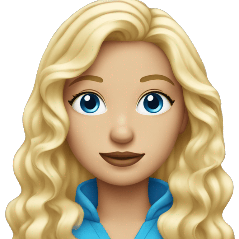 pretty blond woman with blue eyes and earrings emoji