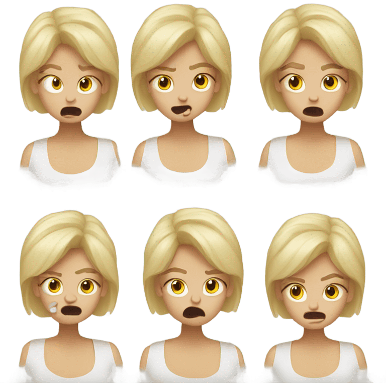 Tantrum blonde girl emoji