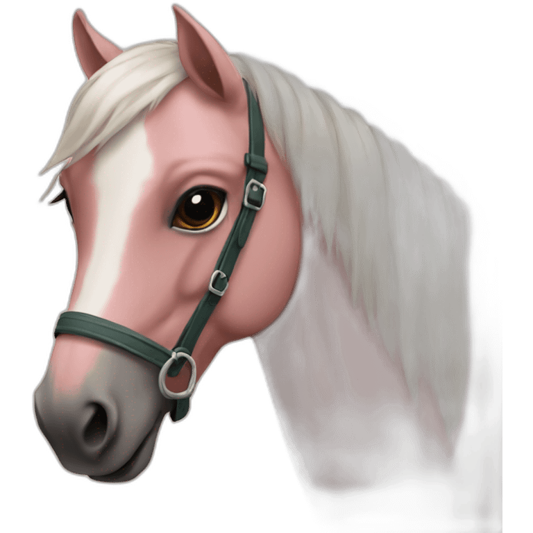 Cheval rose emoji