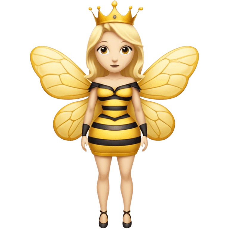 Full Body large  size Queen bee woman with  blonde hair and big nose emoji