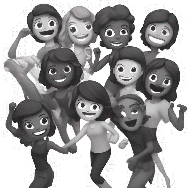 indoor dance party monochrome emoji