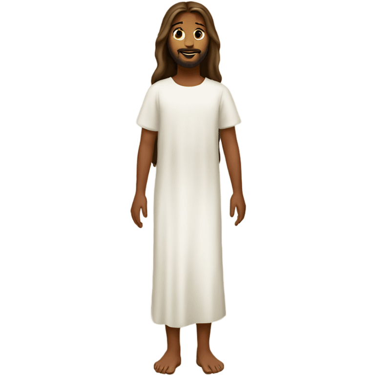 Girl  standing by Jesus emoji