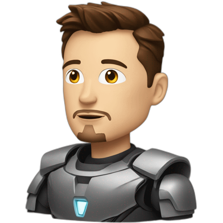 Elon musk qui fait un check a iron man emoji