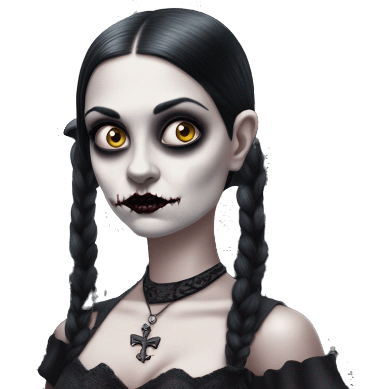 zombie gothic Wednesday Addams.creepy, 1929 ford pickup, hot rod.  emoji