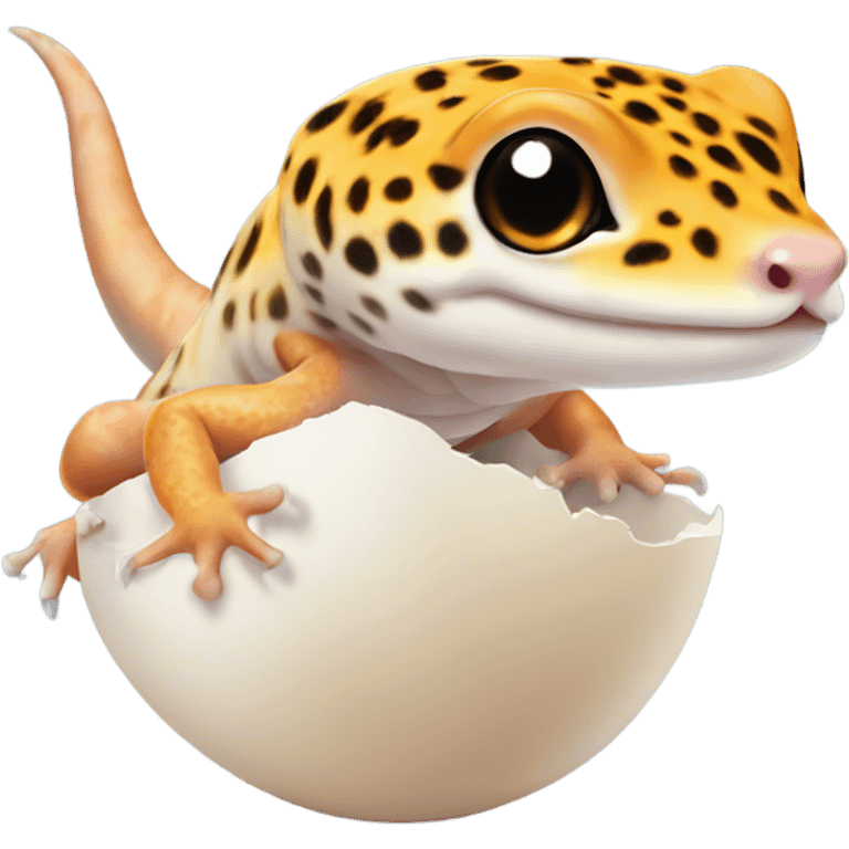 Orange leopard gecko emerges from egg emoji