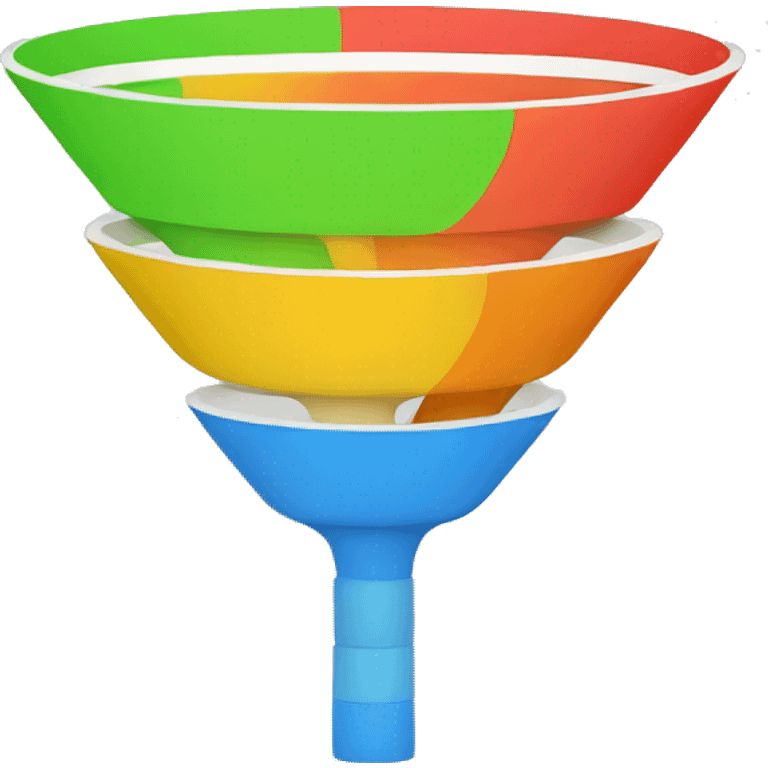 create an emoji of one funnel with 4 different colors and parts  emoji