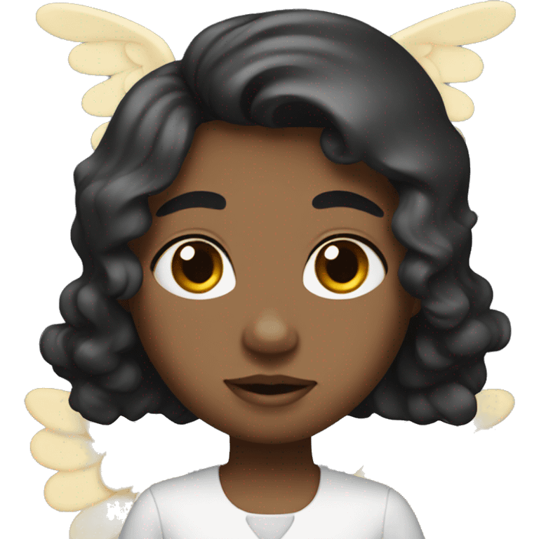 angel with black hair and brown skin  emoji