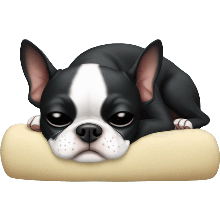 Boston terrier sleeping emoji