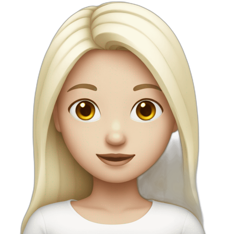 A girl with white skin around her white hearts. emoji