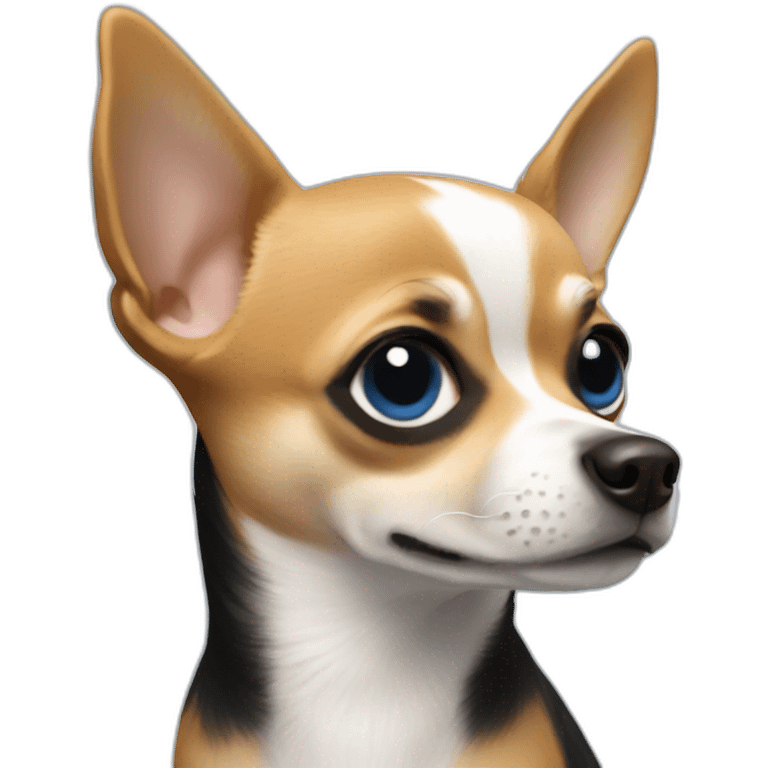 chihuahua with a blue boy emoji