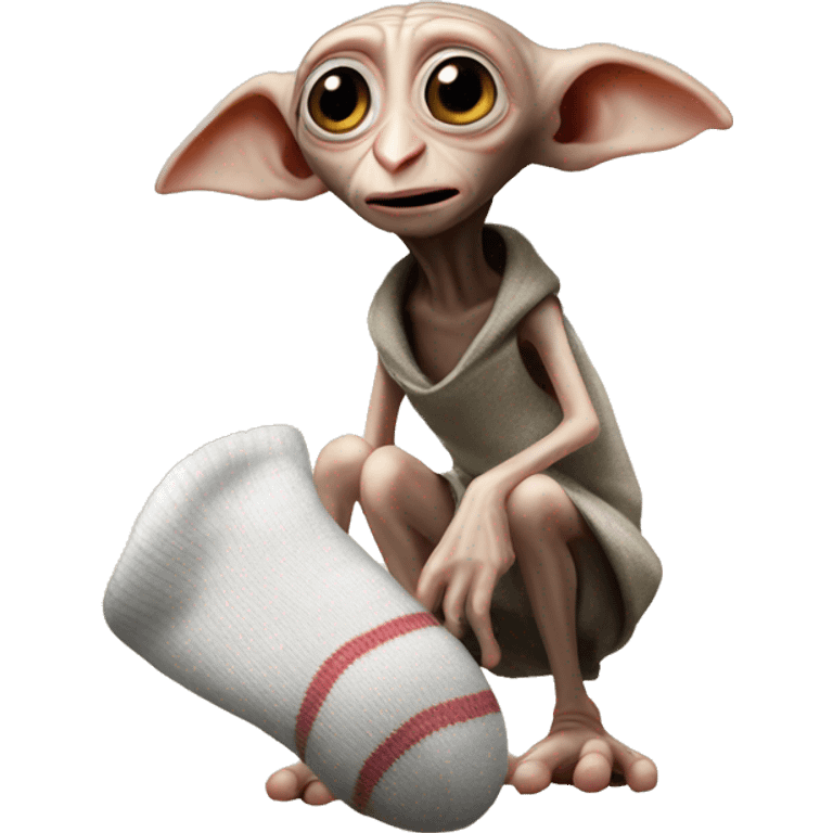 Dobby holds a sock in his hands emoji