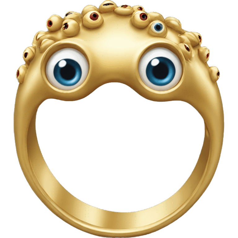 thin gold ring studded with eyeballs emoji