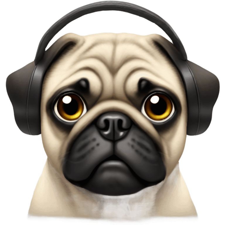 Pug with earmuffs emoji