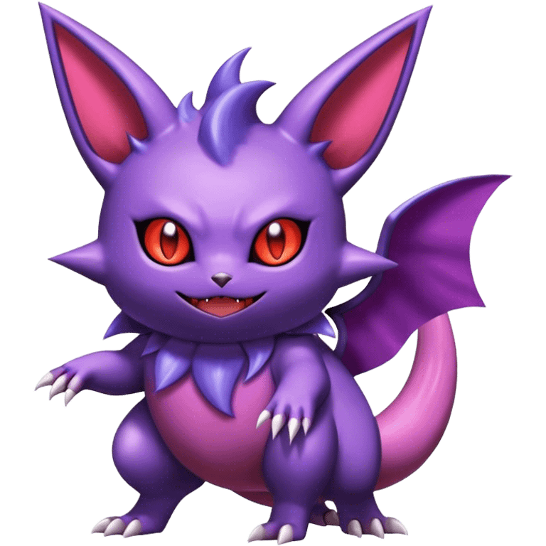 Shiny Dark Noibat-Espeon-Gengar-Litten-Nidorino-fusion-hybrid full body emoji