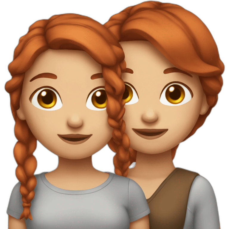 Two girls red and brown hair emoji