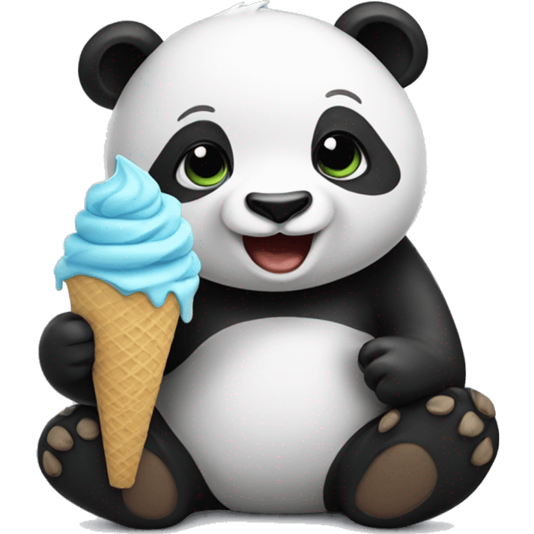 Panda eating ice cream emoji