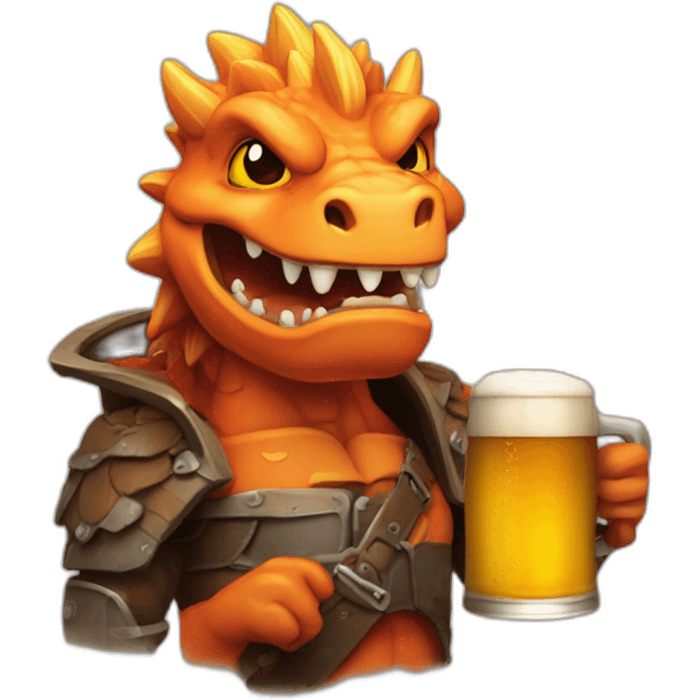 dracaufeu qui boit une biere emoji