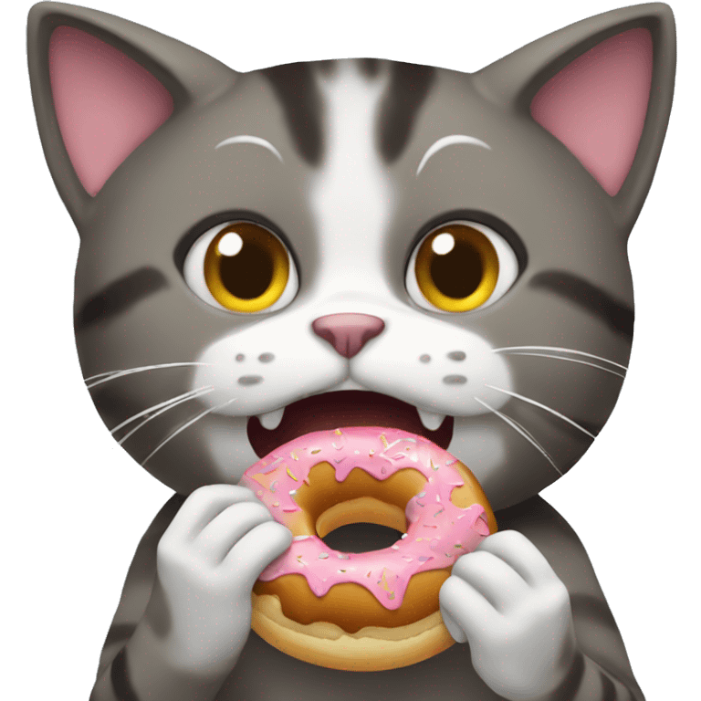 cat eating donut emoji