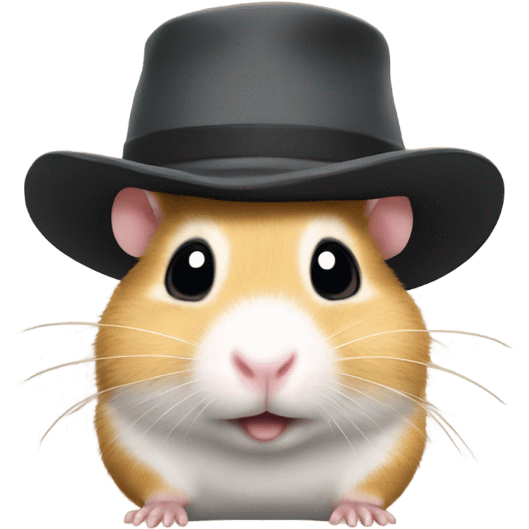 Meme hamster wearing a hat emoji