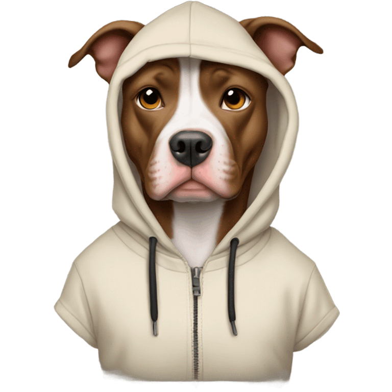 Pitbull wearing a hoodie emoji