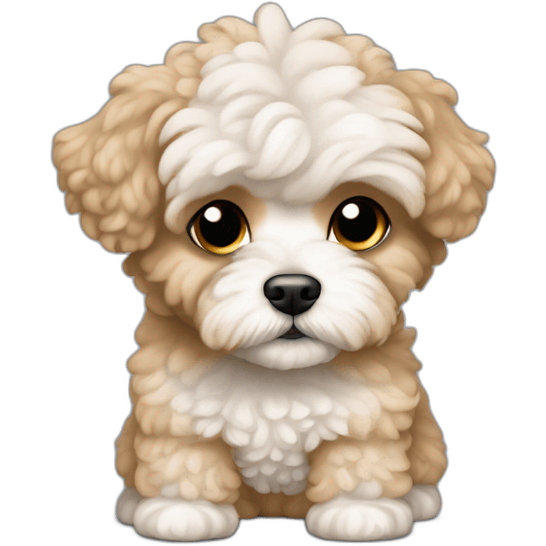 white light brown maltipoo whole body shaved emoji