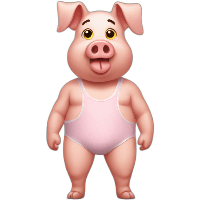 Pig wears underwear emoji