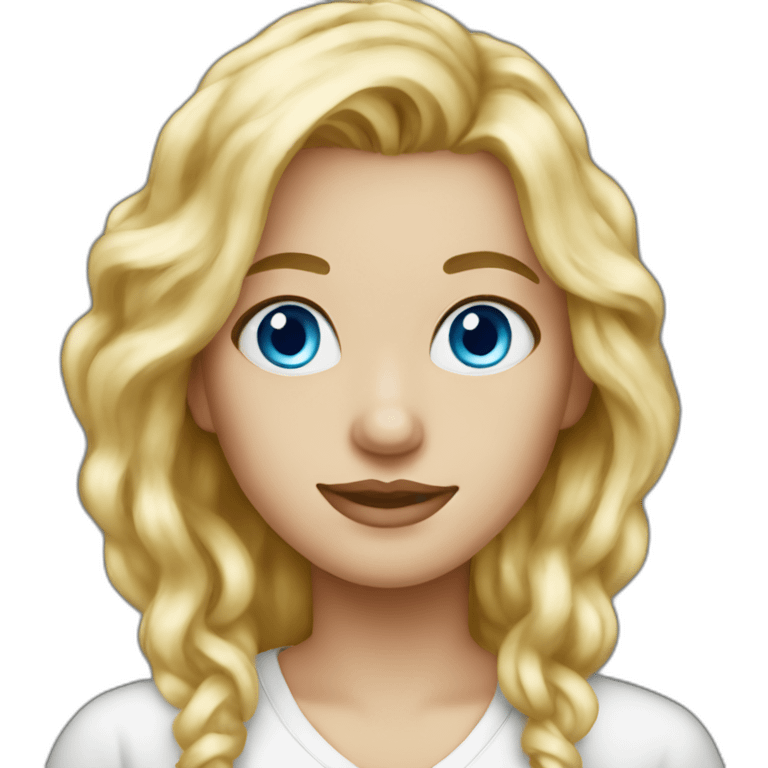 Blonde blue eyes artist painter emoji