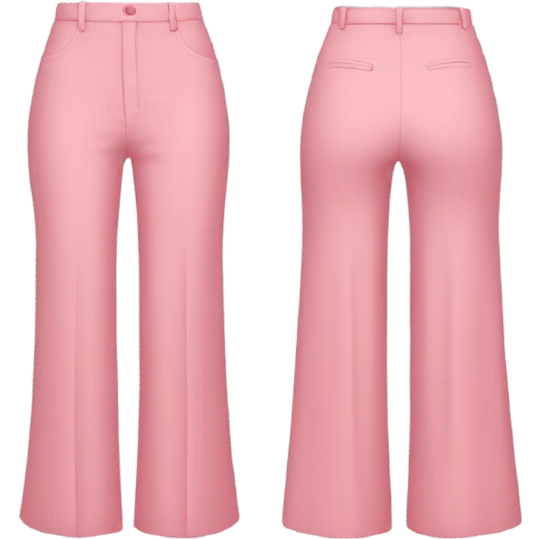 Realistic isolated pair of high waist long wide leg dressy casual pants in pink emoji