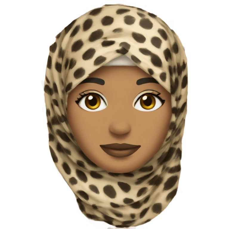 Cheetah print hijab emoji